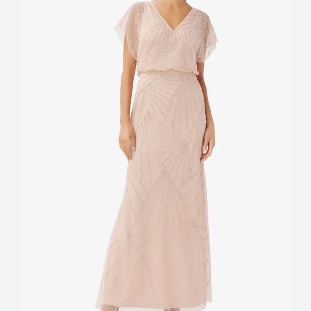 Diane Hand Beaded Gown By Adrianna Papell – Blush